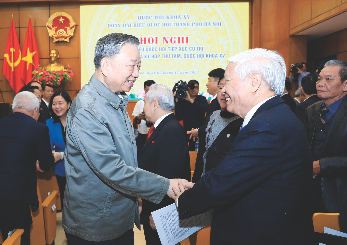 Tổng Bí thư Tô Lâm tiếp xúc cử tri Hà Nội sau Kỳ họp thứ 8, Quốc hội khóa XV Ảnh: Như Ý