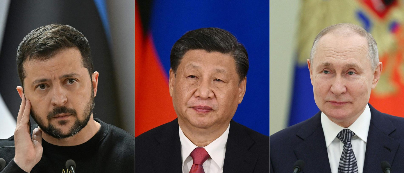 Tổng thống Ukraine Volodymyr Zelensky, Chủ tịch Trung Quốc Tập Cận Bình, Tổng thống Nga Vladimir Putin Ảnh: Xinhua, News Tổng thống Ukraine Volodymyr Zelensky, Chủ tịch Trung Quốc Tập Cận Bình, Tổng thống Nga Vladimir Putin Ảnh: Xinhua, News