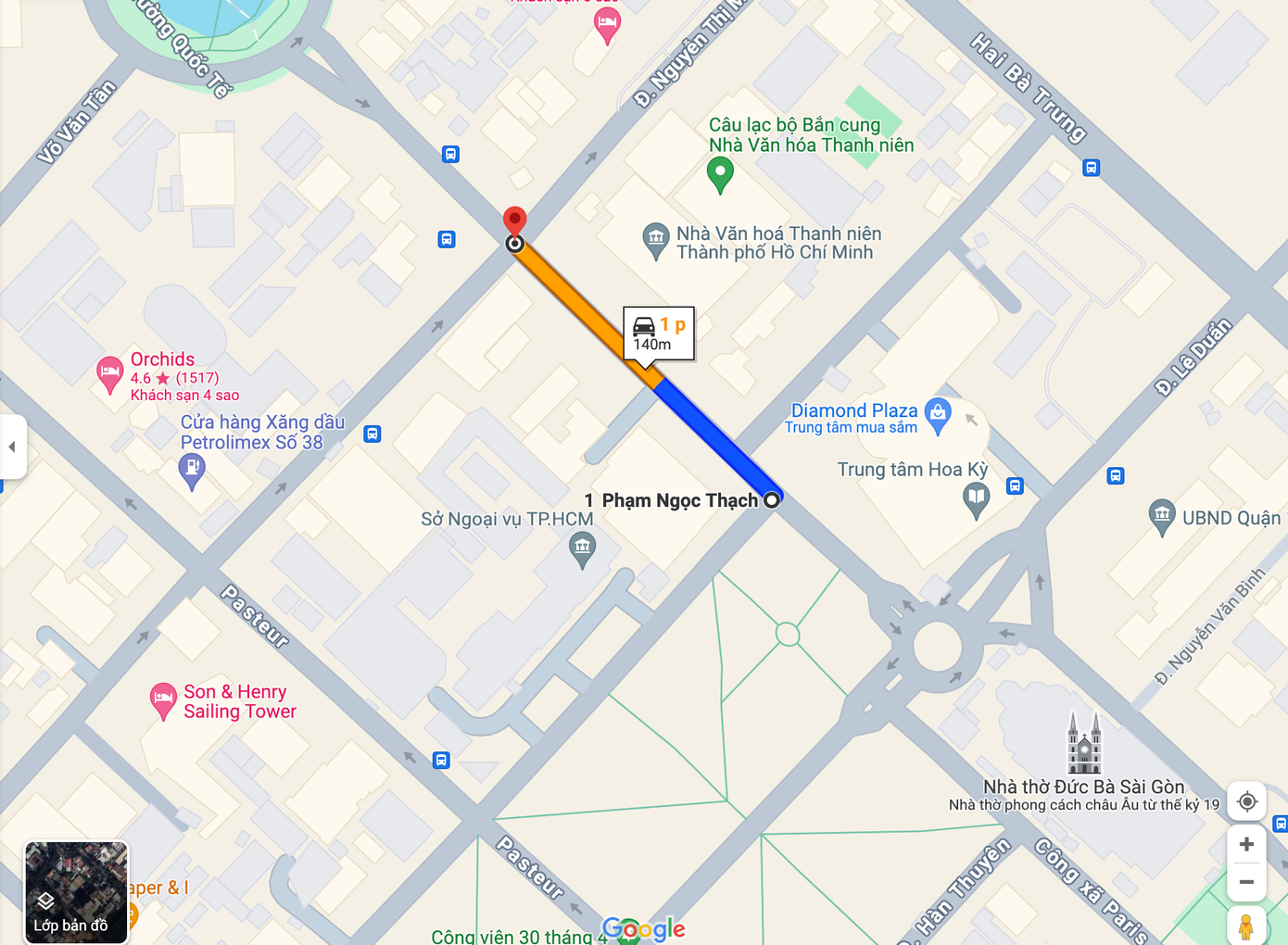 Kể từ 22 giờ ngày 6/7 (Thứ Bảy) đến 12 giờ ngày 7/7 (Chủ Nhật), các loại xe sẽ bị cấm lưu thông trên đường Phạm Ngọc Thạch (đoạn từ đường Nguyễn Thị Minh Khai đến đường Alexandre de Rhodes, quận 1). Ảnh: GoogleMaps Kể từ 22 giờ ngày 6/7 (Thứ Bảy) đến 12 giờ ngày 7/7 (Chủ Nhật), các loại xe sẽ bị cấm lưu thông trên đường Phạm Ngọc Thạch (đoạn từ đường Nguyễn Thị Minh Khai đến đường Alexandre de Rhodes, quận 1). Ảnh: GoogleMaps