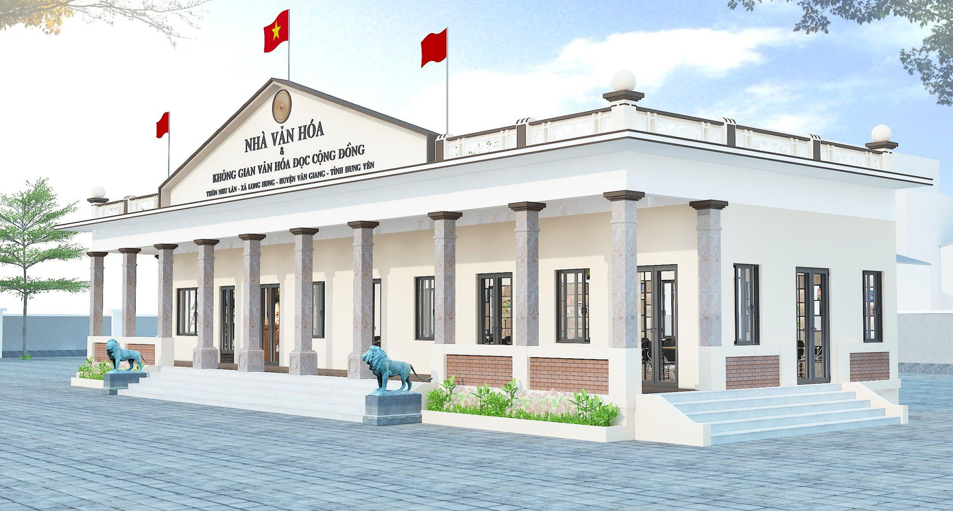 Mô hình 3D Nhà văn hoá tại Hưng Yên do Tân Việt Books cải tạo, dự kiến được khai trương vào Xuân Nhâm Dần 2022. Mô hình 3D Nhà văn hoá tại Hưng Yên do Tân Việt Books cải tạo, dự kiến được khai trương vào Xuân Nhâm Dần 2022.