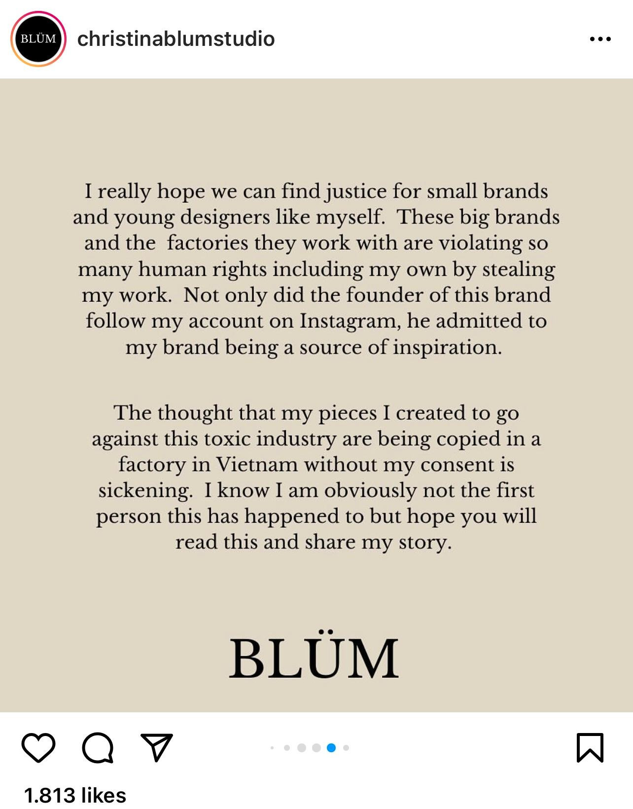 Cuộc tranh luận nay trở thành cuộc chiến bản quyền giữa nhà thiết kế trẻ chống lại sự ăn cắp chất xám của nhãn lớn có xưởng may ở Việt Nam. Cuộc tranh luận nay trở thành cuộc chiến bản quyền giữa nhà thiết kế trẻ chống lại sự ăn cắp chất xám của nhãn lớn có xưởng may ở Việt Nam.