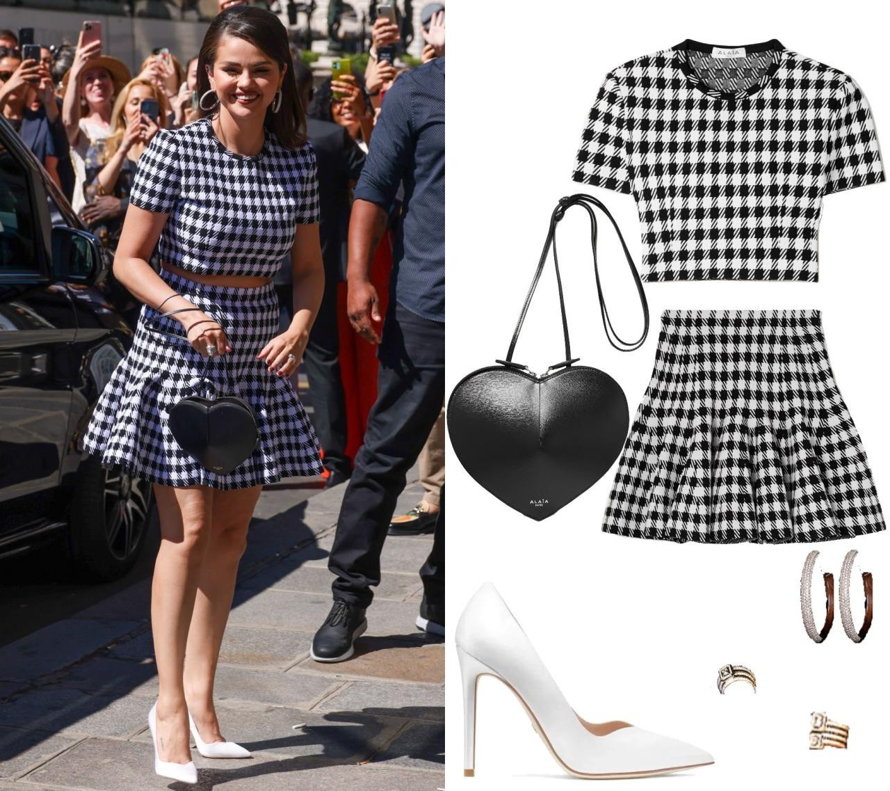 Đến Pháp thì Selena mặc brand Pháp, phong cách Mod 1960 rất rõ rệt.