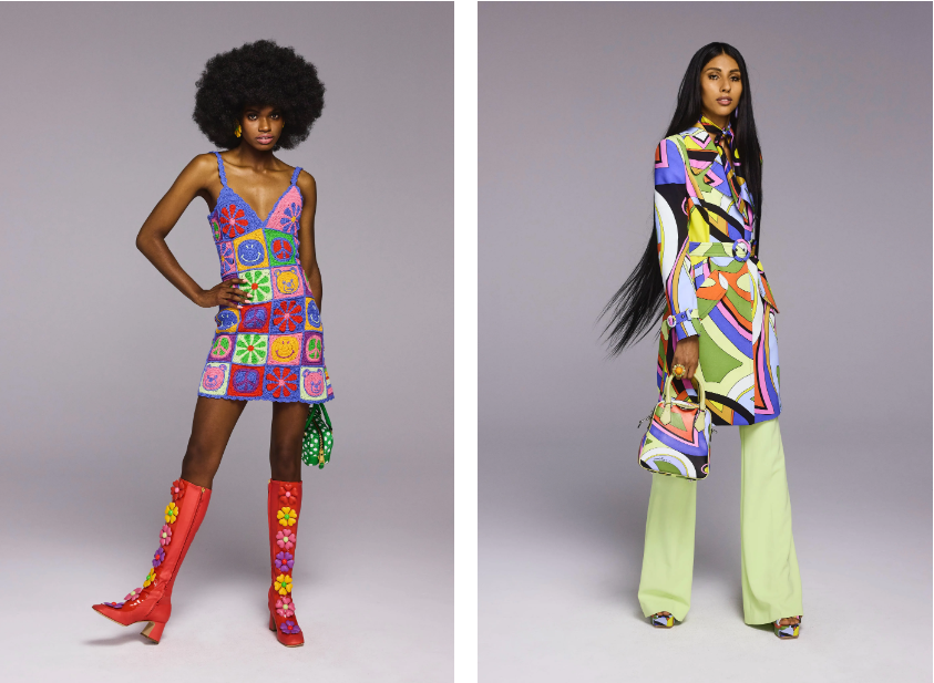 Đồ đan len và hình in ảo giác được tận dụng trong bộ sưu tập này.