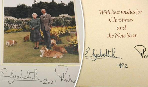 Thiệp có chữ ký của Nữ hoàng và hoàng tế rất có giá.