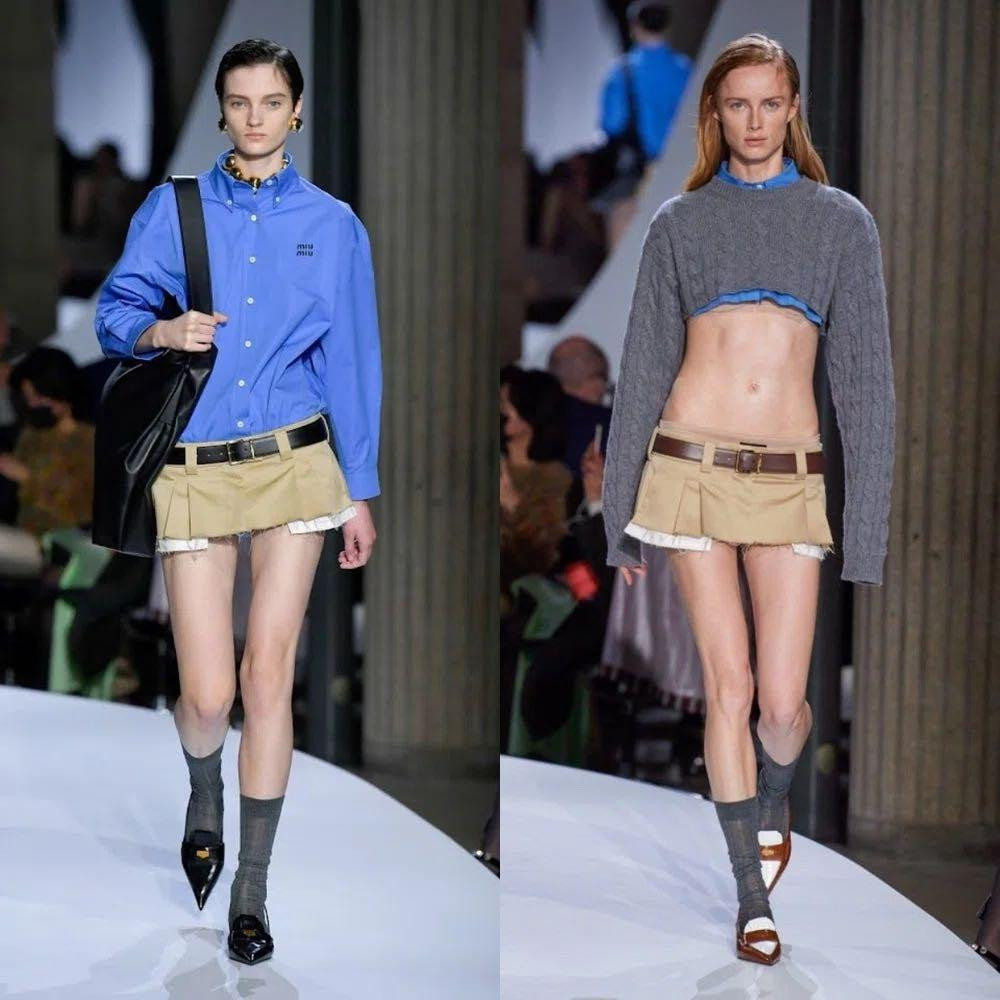 Mốt váy ngắn nhanh chóng được thổi bùng từ các sàn diễn hàng đầu thế giới. Mốt váy ngắn nhanh chóng được thổi bùng từ các sàn diễn hàng đầu thế giới.