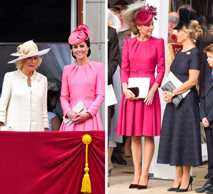 Cùng mẫu váy Alexander McQueen nhưng màu sắc khác nhau.