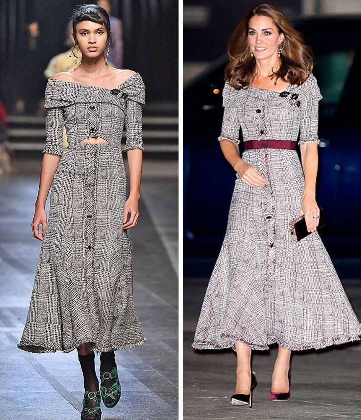 Chiếc váy đã được che khéo chỗ khoét bụng bằng một dải ruy băng.