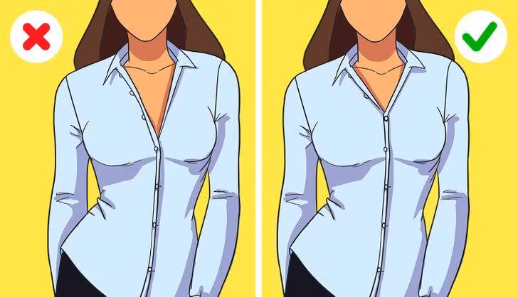 Không nên cởi quá 2 nút áo sơ mi vì sẽ khiến người đối diện bắt sai tín hiệu.