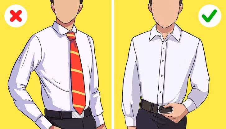 Chỉ đeo cà vạt khi bạn mặc nguyên bộ suit.