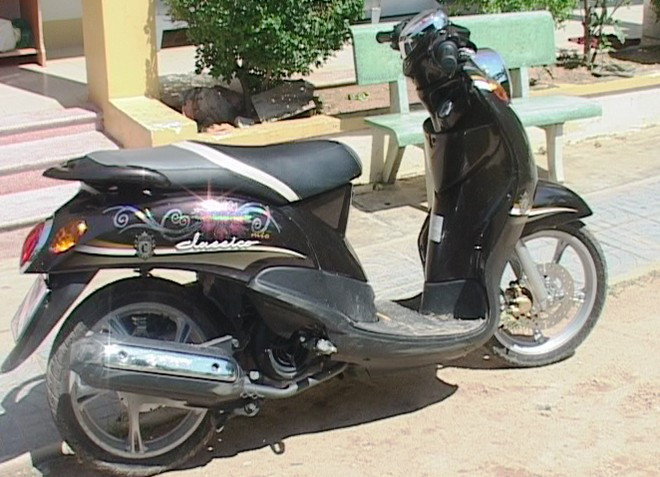 Chiếc xe máy Minh cướp được của nạn nhân 