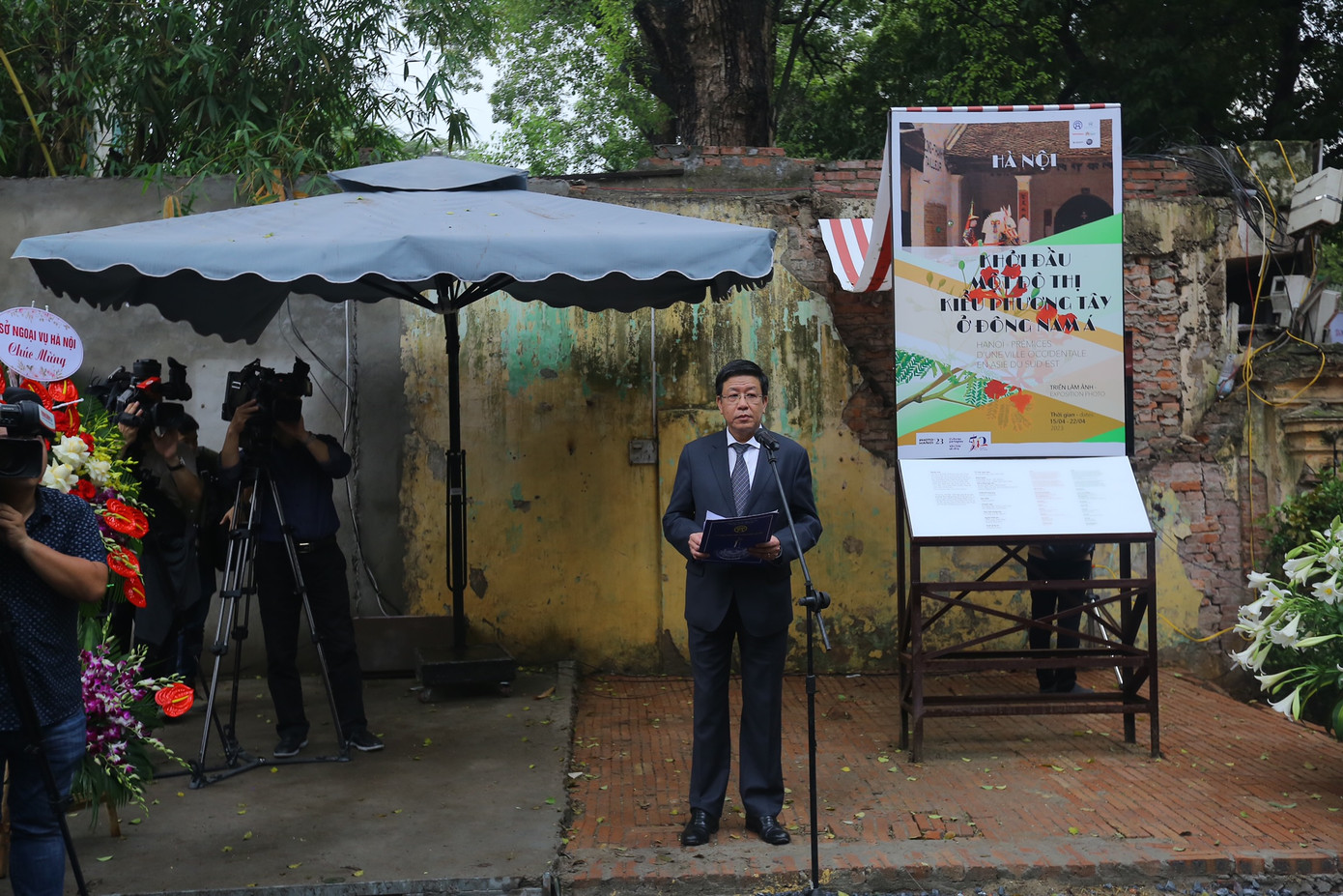 Phó Chủ tịch UBND TP Hà Nội Dương Đức Tuấn phát biểu tại triển lãm.
