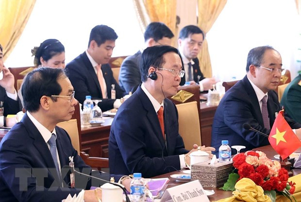 Chủ tịch nước Võ Văn Thưởng phát biểu tại hội đàm. (Ảnh: Thống Nhất/TTXVN) Chủ tịch nước Võ Văn Thưởng phát biểu tại hội đàm. (Ảnh: Thống Nhất/TTXVN)