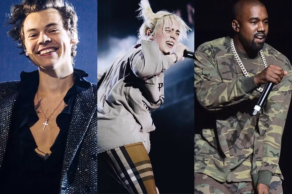 Billie Eilish là "bóng hồng" duy nhất bên cạnh Harry Style (trái), Ye - Kanye West (phải) đảm nhiệm vai trò nghệ sĩ chính trong lễ hội Coachella 2022.