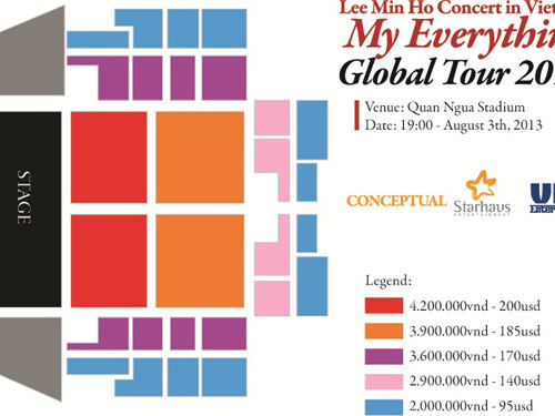 Giá vé đêm diễn của Min Ho gây sốc