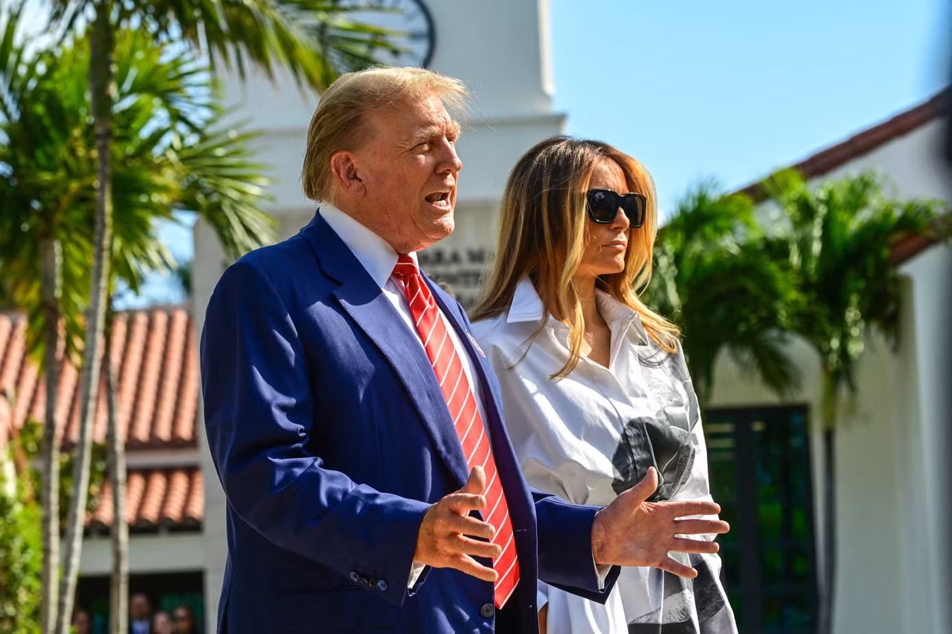 Việc bà Melania tham gia vào chiến dịch tranh cử của chồng thay cho lời khẳng định cuộc hôn nhân vẫn tốt đẹp. Ảnh: Getty Images.