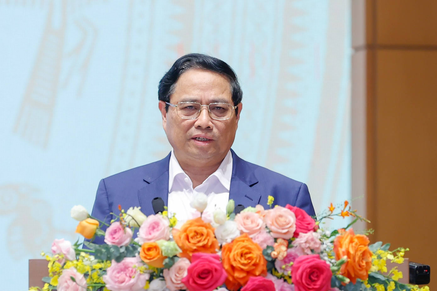 Thủ tướng Phạm Minh Chính phát biểu tại hội nghị. Thủ tướng Phạm Minh Chính phát biểu tại hội nghị.