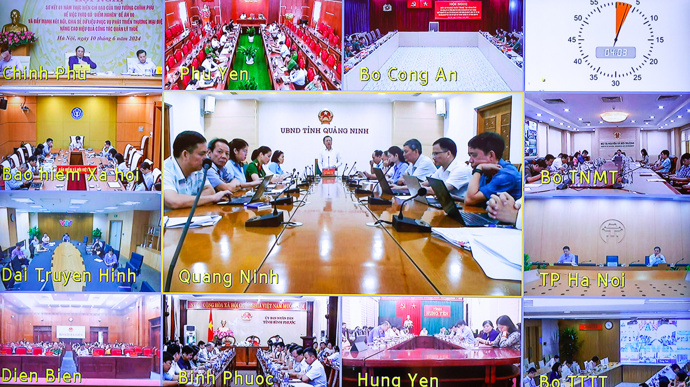 Các địa phương dự hội nghị tại các điểm cầu. Ảnh: Nhật Bắc