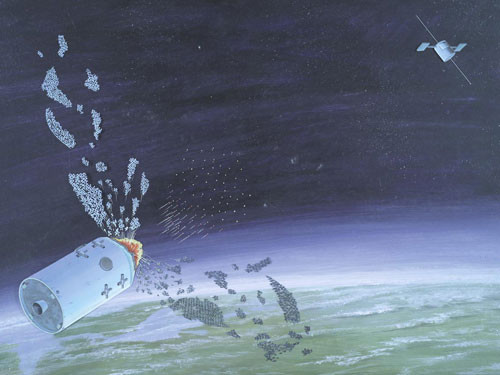 Tranh minh họa về “sát thủ vệ tinh” IS của Liên Xô do tình báo Mỹ vẽ năm 1986 - Ảnh: DIA 