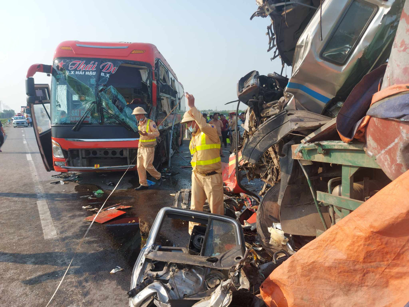 Hiện trường vụ tai nạn.