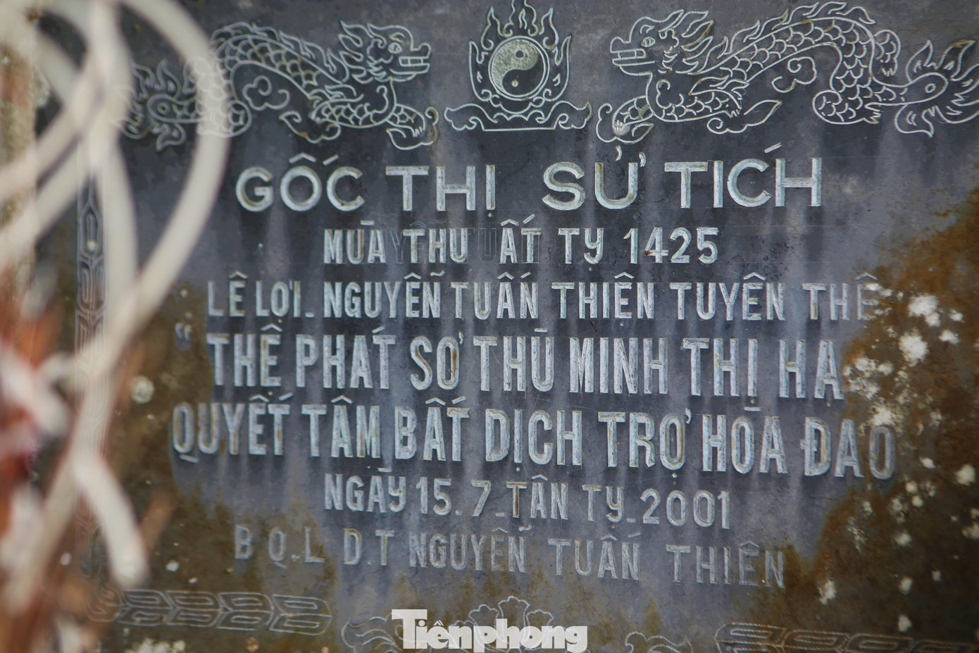 Sau đó, cả hai người cùng giết ngựa trắng uống máu, cắt tóc ăn thề ngay dưới gốc cây thị cổ thụ này. Những câu thơ: Cắt tóc, giết ngựa trắng /Dưới gốc thị thề nguyền /Nguyện đồng tâm đồng chí /Phá giặc xây cơ đồ, vẫn còn được lưu truyền trong nhân dân