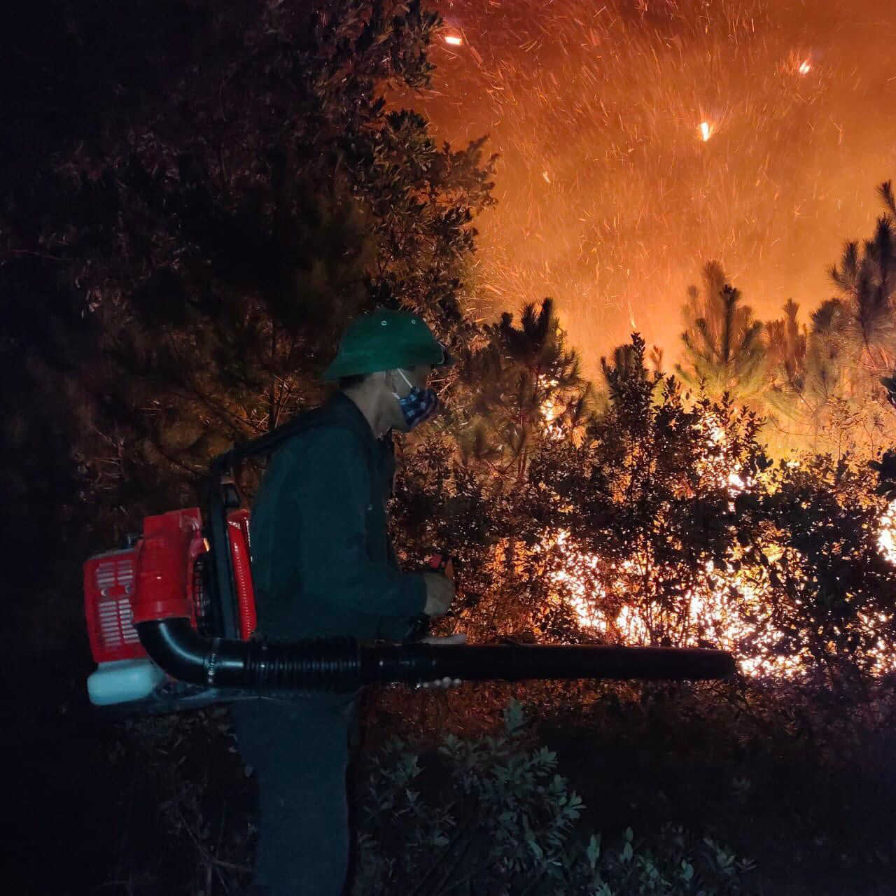 Đám cháy ngùn ngụt thiêu đốt hơn 1ha rừng. Đám cháy ngùn ngụt thiêu đốt hơn 1ha rừng.