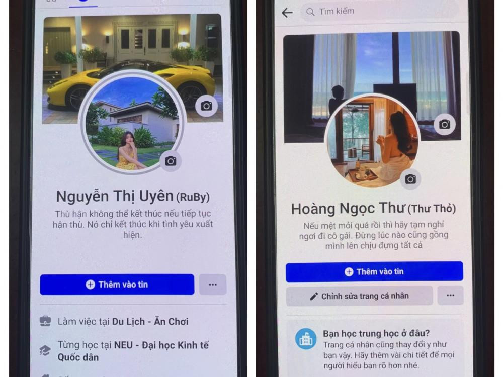 Những Facebook Hiếu lập giả mạo các cô gái xinh để lừa đảo. Những Facebook Hiếu lập giả mạo các cô gái xinh để lừa đảo.