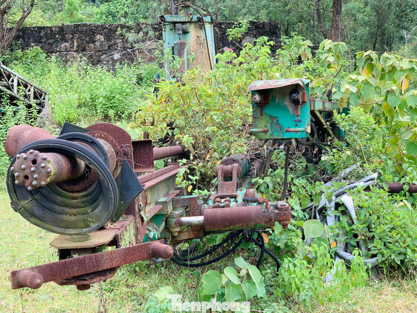Thiết bị, máy móc lâu ngày không sử dụng, cây cối mọc bao phủ xung quanh. Thiết bị, máy móc lâu ngày không sử dụng, cây cối mọc bao phủ xung quanh.
