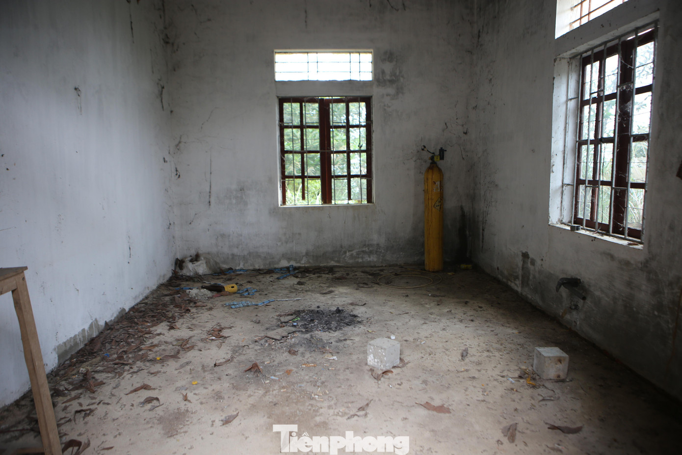 Bên trong nhà máy nước cỏ dại mọc um tùm, nhiều tài sản đã bị kẻ trộm phá hoại.