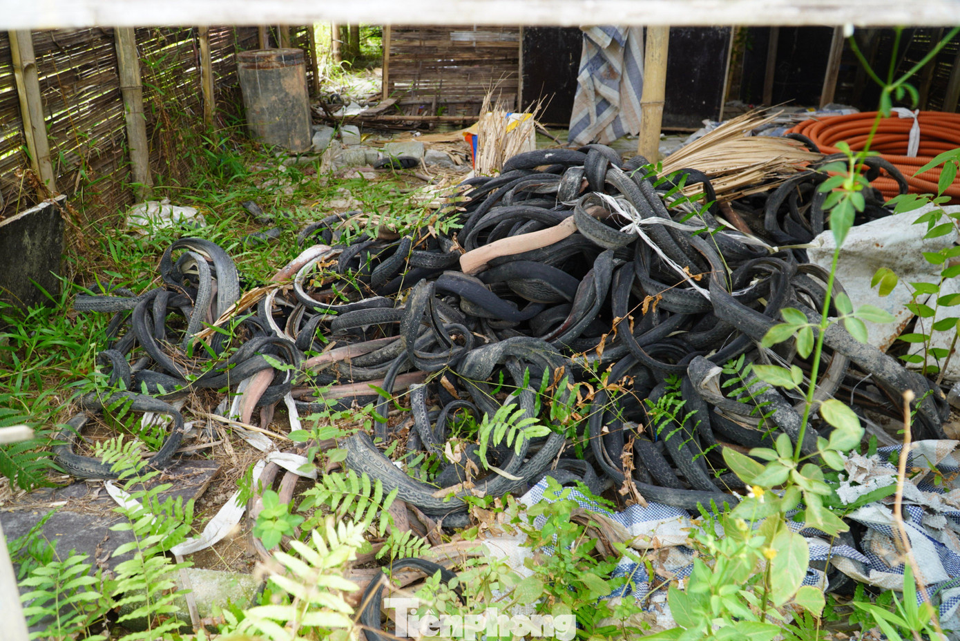 Một số vật liệu sử dụng để xây dựng công trình cũng đang vứt ngổn ngang tại nhà ở tạm của công nhân. Một số vật liệu sử dụng để xây dựng công trình cũng đang vứt ngổn ngang tại nhà ở tạm của công nhân.