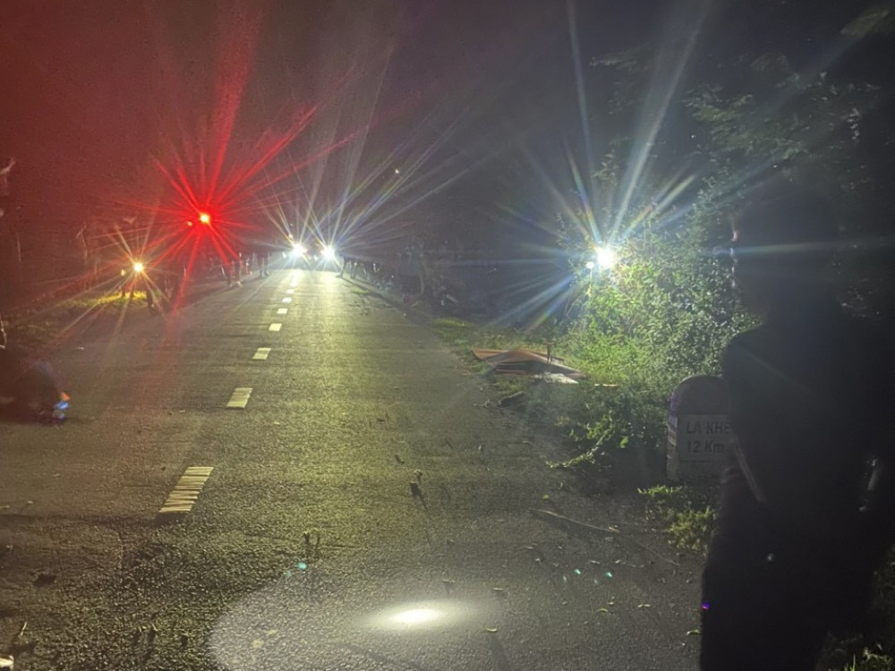 Hiện trường vụ tai nạn khiến người đàn ông tử vong.