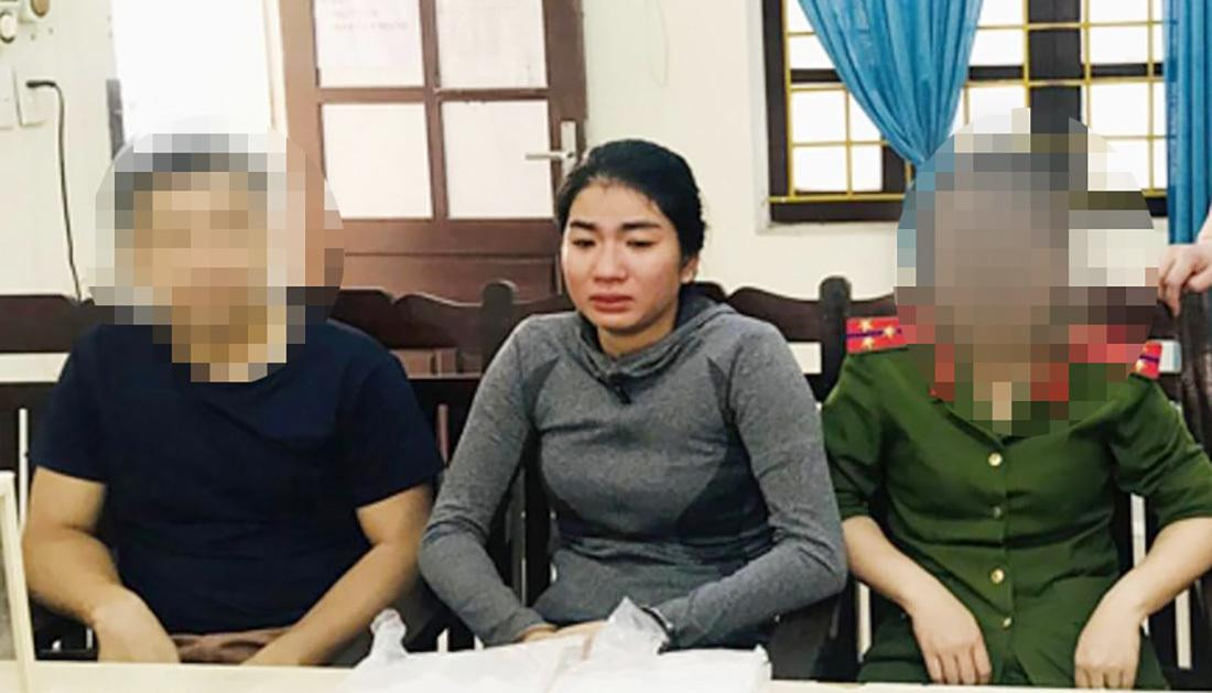 Đối tượng Trần Thị Thương tại cơ quan công an.