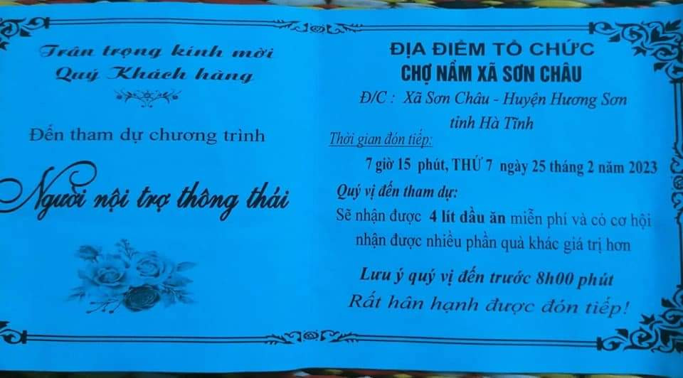 Giấy mời tham dự chương trình "Người nội trợ thông thái".
