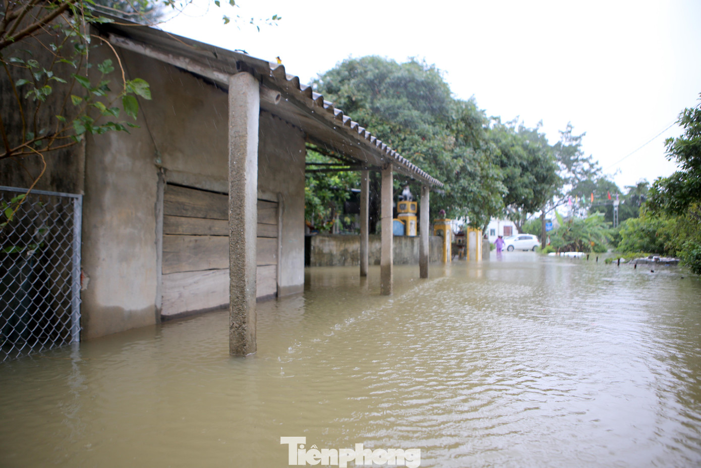 Còn tại xã Cẩm Thành, một số thôn như Tân Vĩnh Cần, bị ngập, chia cắt đường giao thông.