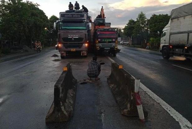 Hiện trường vụ tai nạn giao thông.