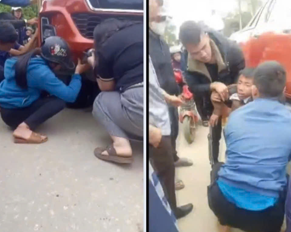 Người dân có mặt tại hiện trường cùng hỗ trợ đưa nam sinh 11 tuổi ra khỏi gầm xe. Người dân có mặt tại hiện trường cùng hỗ trợ đưa nam sinh 11 tuổi ra khỏi gầm xe.