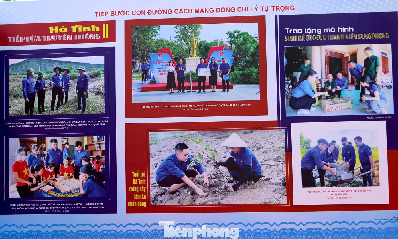 Những bức ảnh ghi lại các hoạt động, cống hiến của tuổi trẻ Hà Tĩnh noi gương theo tinh thần anh Lý Tự Trọng.