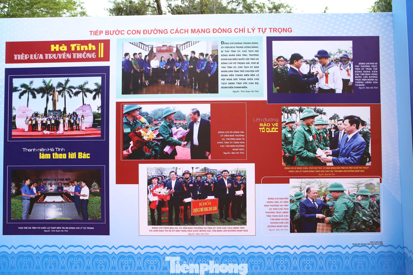 Những bức ảnh ghi lại các hoạt động, cống hiến của tuổi trẻ Hà Tĩnh noi gương theo tinh thần anh Lý Tự Trọng.