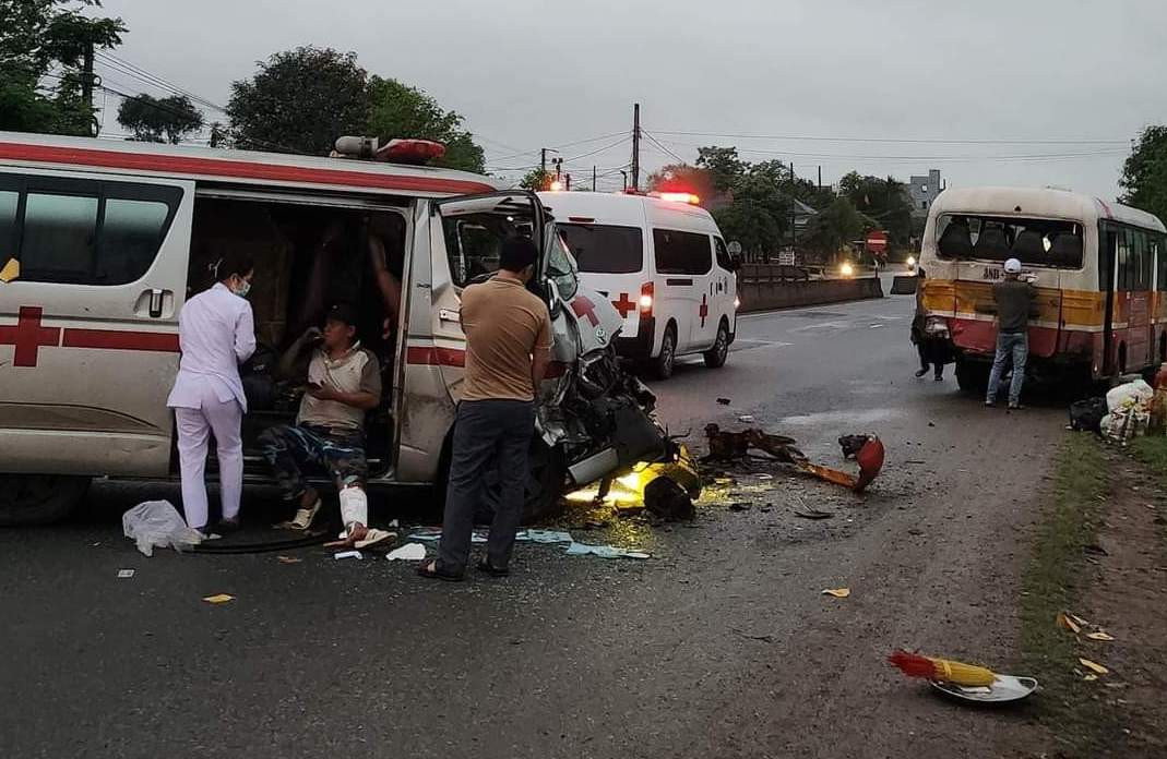 Hiện trrường vụ tai nạn.