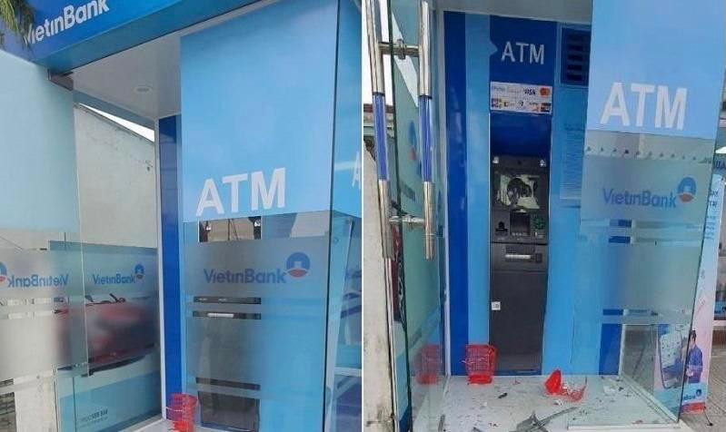 Cây ATM nơi Dũng đập phá. Cây ATM nơi Dũng đập phá.
