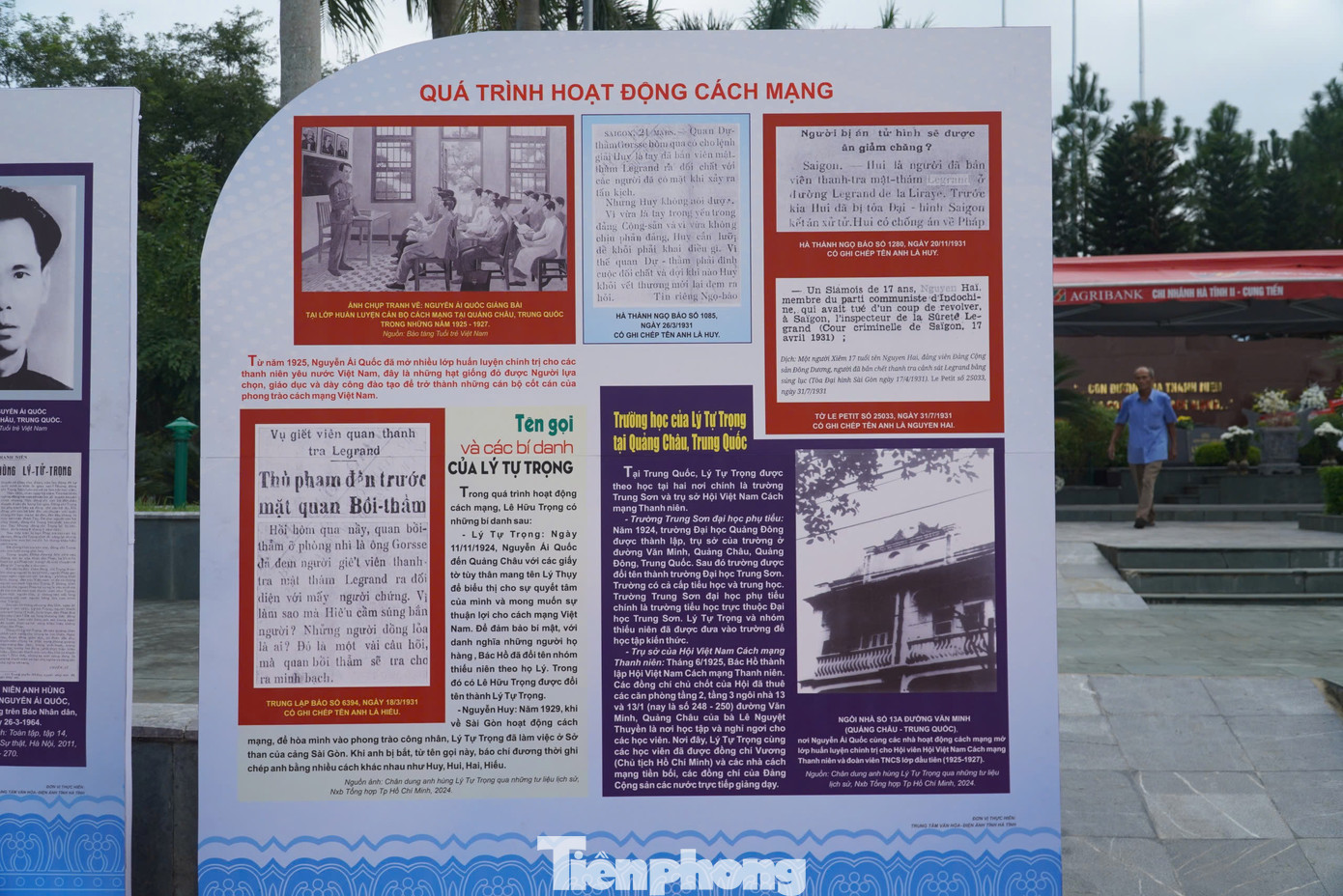 Những bức ảnh được trưng bày nhằm giới thiệu khái quát về quê hương Hà Tĩnh, một vùng đất giàu truyền thống lịch sử văn hoá, về gia đình, về quá trình hoạt động cách mạng của anh Lý Tự Trọng.