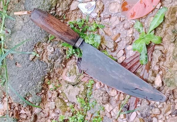 Con dao gây án lực lượng thu giữ trong quá trình vây bắt hung thủ. (Ảnh CAND)