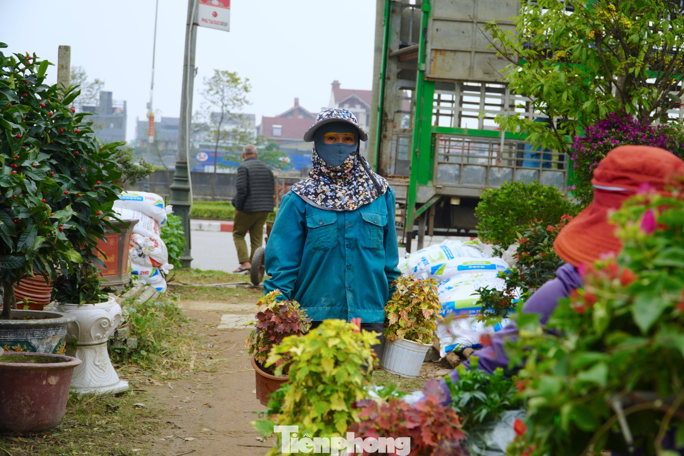 "Những ngày này việc nhiều, giờ ai thuê gì chúng tôi làm nấy. Chỉ cần kiếm được tiền là chị em đều vui dù công việc cực nhọc", một người phụ nữ làm thuê tại vườn hoa chia sẻ.