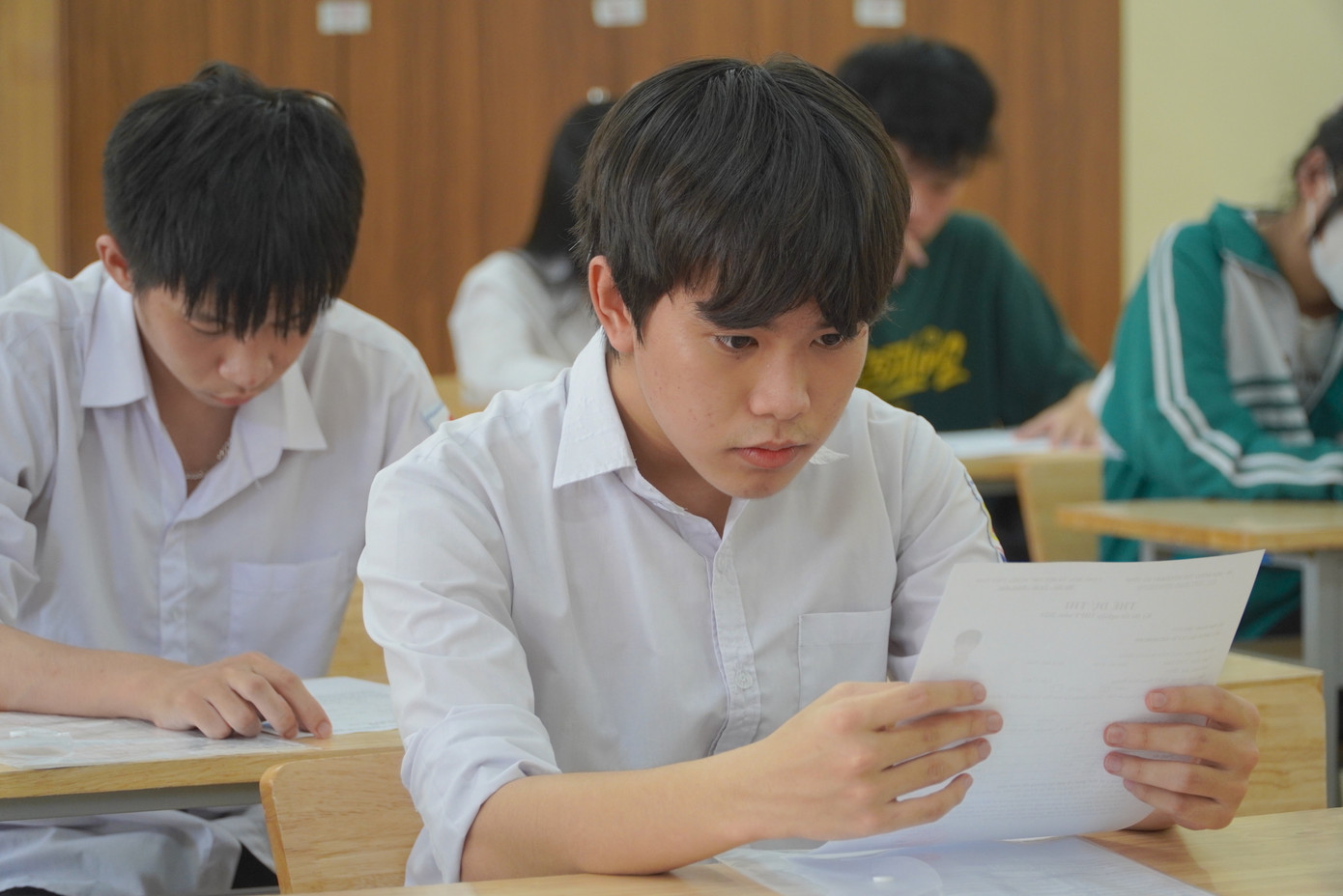 Các thí sinh tham dự Kỳ thi tốt nghiệp THPT năm 2024 tại cụm thi Hà Tĩnh.