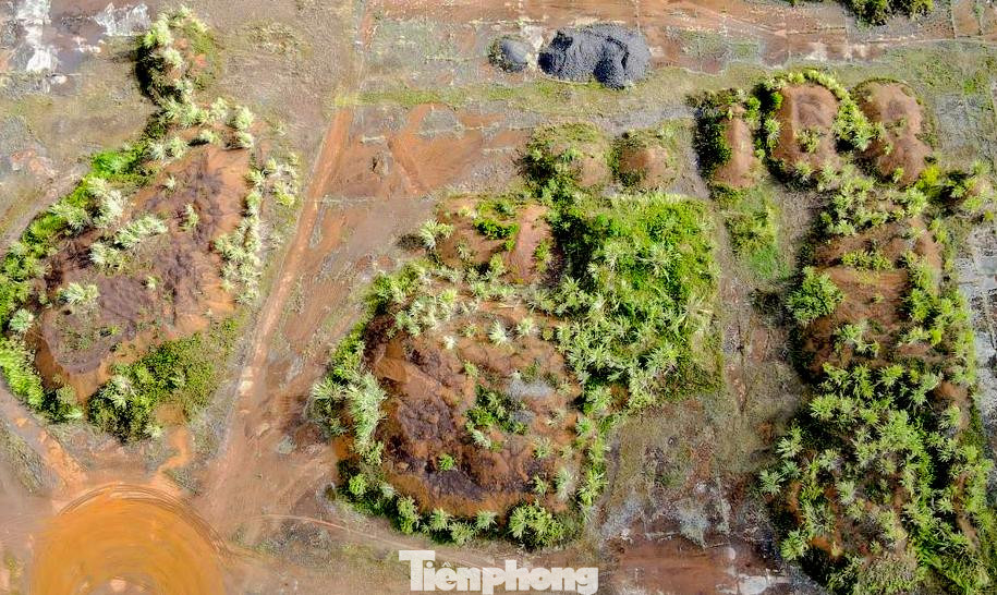 Điều đáng lo ngại nhất là hiện còn gần 100.000 tấn quặng chất từng đống như núi từ năm 2010 đến nay đã rỉ sét, nước chảy ra hố lắng của nhà máy.