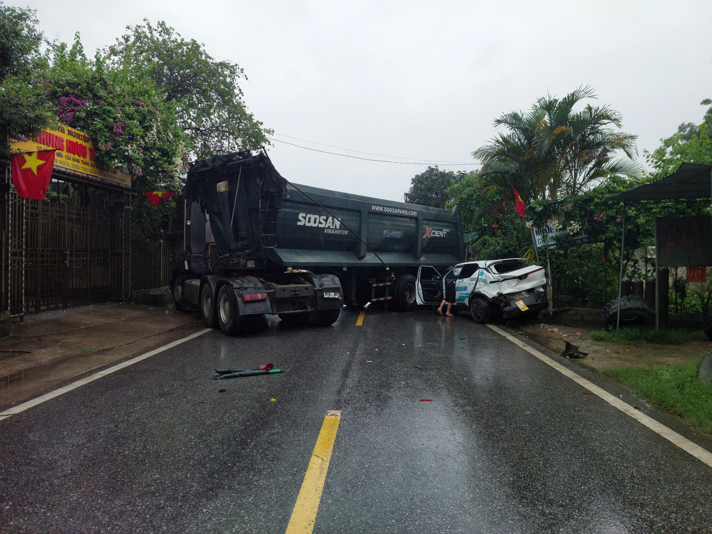 Hiện trường vụ tai nạn giao thông.