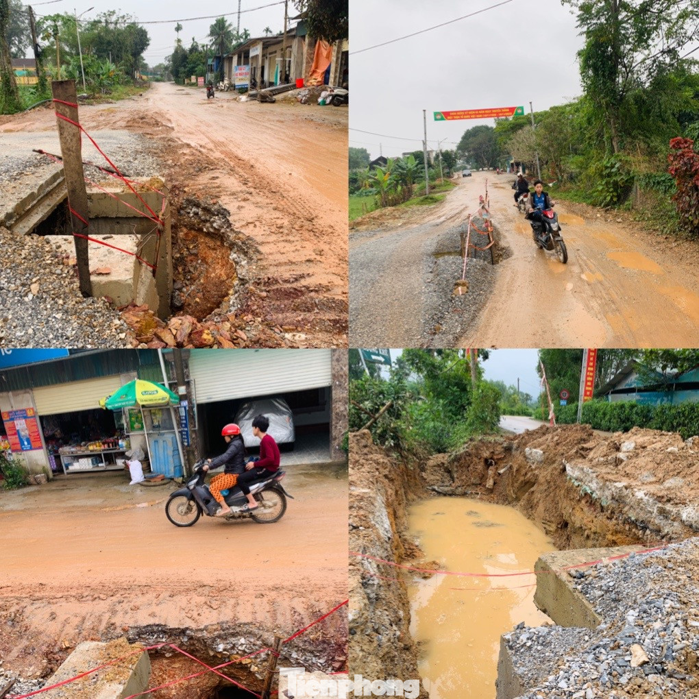Tuyến đường đang thi công nhưng không đảm bảo an toàn công trình. Tuyến đường đang thi công nhưng không đảm bảo an toàn công trình.