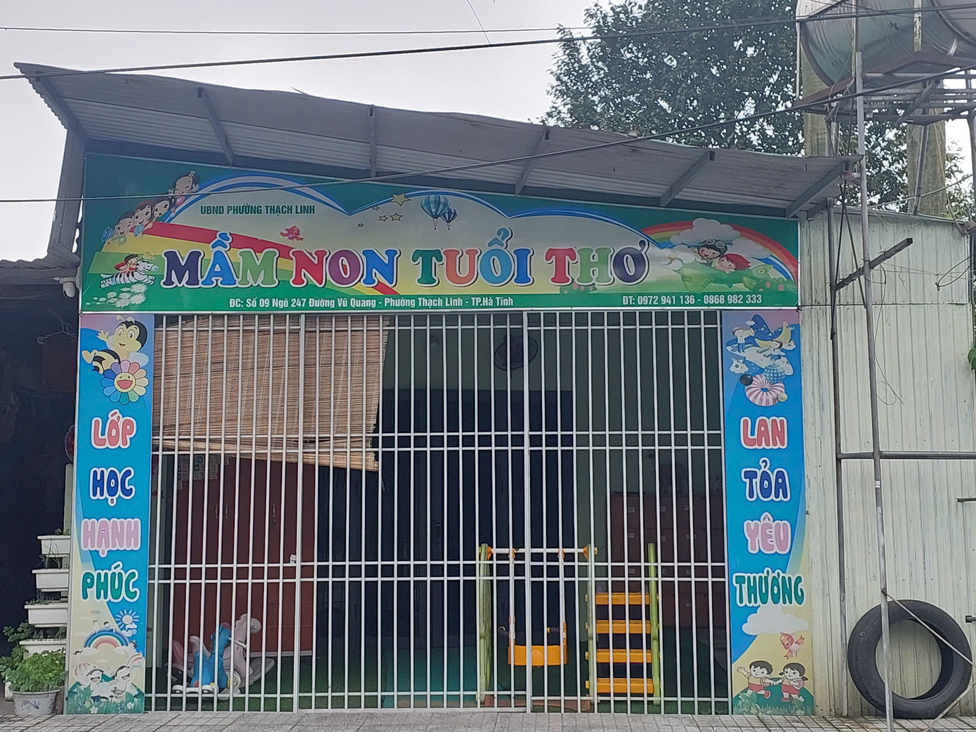 Cơ sở giữ trẻ mầm non tư thục nơi xảy ra vụ việc đau lòng.