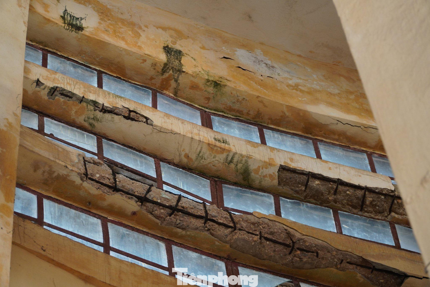 Tại nhà tháp thượng lưu, cốt thép bị rỉ sét, nước thấm, dột khi mưa bão xảy ra.