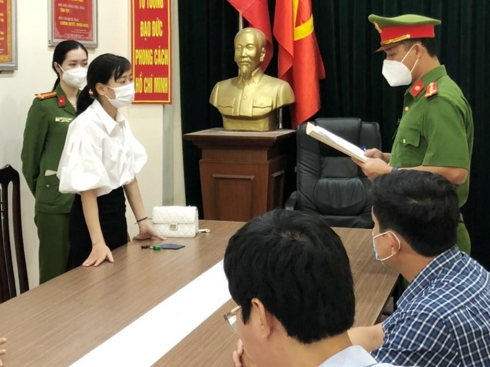 Bị can Hoàng Thị Tâm bị khởi tố. (Ảnh: CAHT)