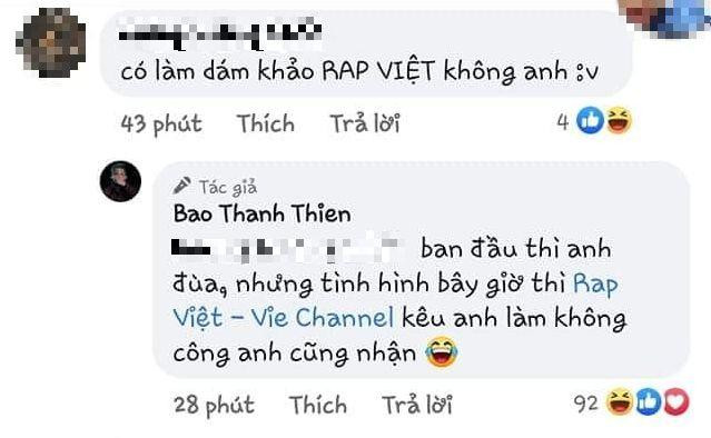 B Ray trả lời dứt khoát về mong muốn gia nhập Rap Việt.